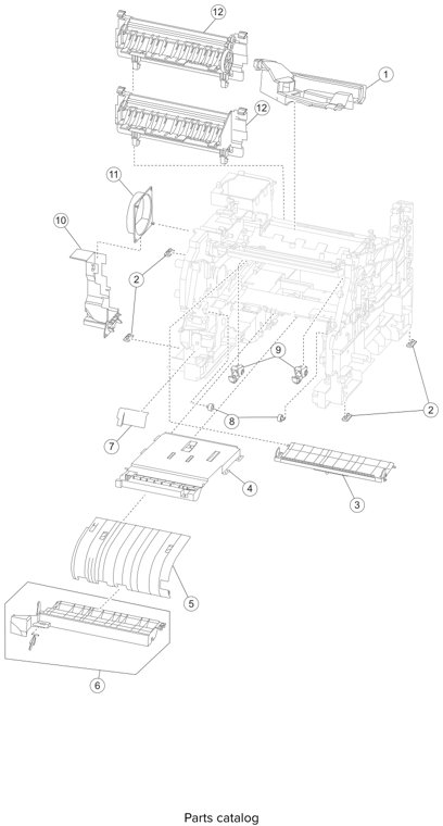 Assembly 5: Media path and ducts parts diagram - Lexmark T650 T652 T654 T656 Parts