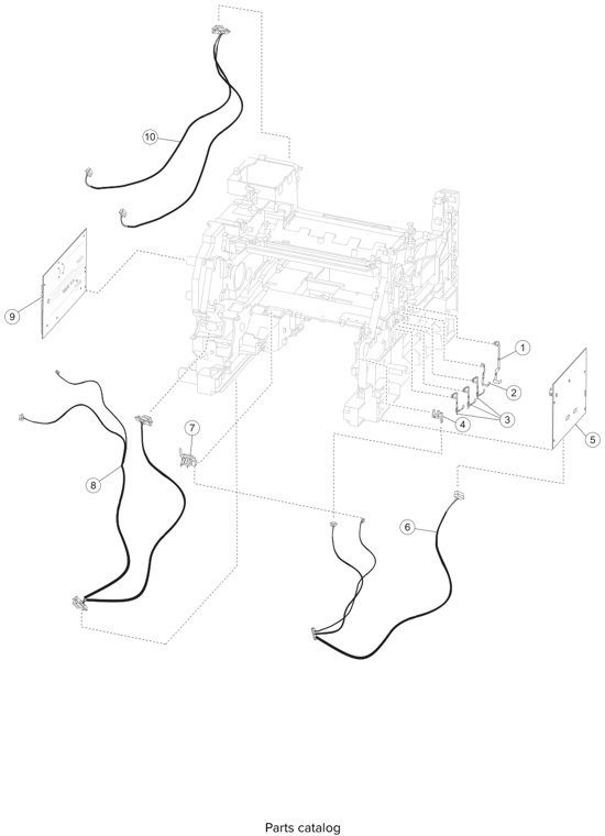 Assembly 9: HVPS, system card, and electrical cables 2 parts diagram - Lexmark T650 T652 T654 T656 Parts