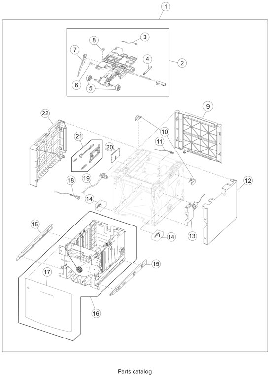 Assembly 12: HCIT Sheet option tray assembly parts diagram - Lexmark T650 T652 T654 T656 Parts