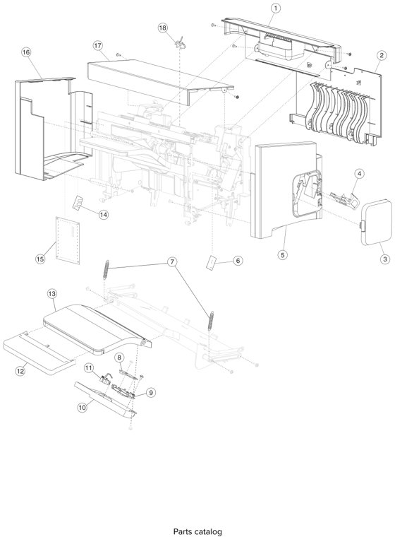 Assembly 14: SFP stapler assembly 2 parts diagram - Lexmark T650 T652 T654 T656 Parts