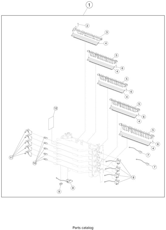 Assembly 17: 5-bin mailbox 2 parts diagram - Lexmark T650 T652 T654 T656 Parts