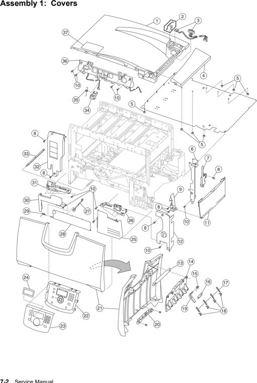 Assembly 1: Covers parts diagram - Lexmark C770 & C772 Parts
