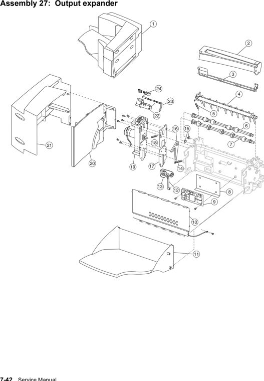 Assembly 27: Output expander parts diagram - Lexmark C770 & C772 Parts