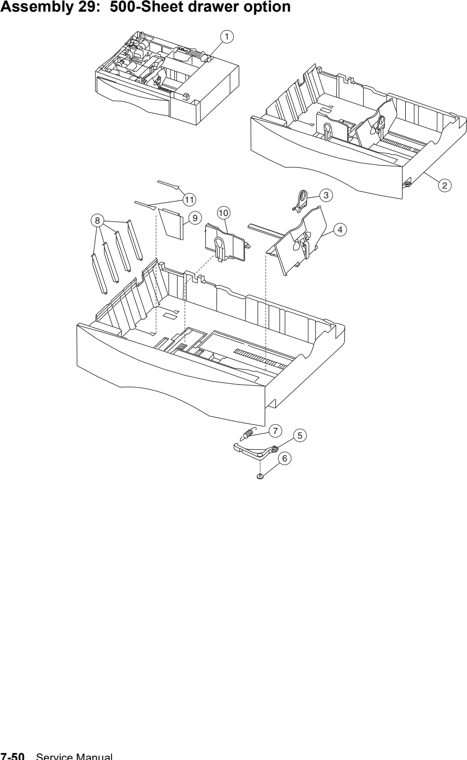 Assembly 29: 500-Sheet drawer option parts diagram - Lexmark C770 & C772 Parts