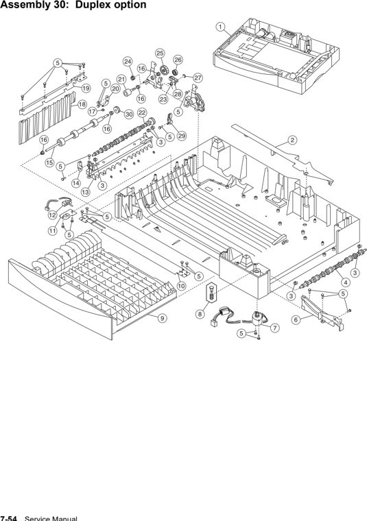Assembly 30: Duplex option parts diagram - Lexmark C770 & C772 Parts
