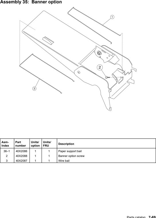 Assembly 35: Banner option parts diagram - Lexmark C770 & C772 Parts