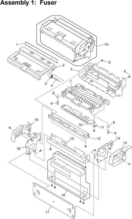Assembly 1: Fuser parts diagram - Lexmark C710 Parts