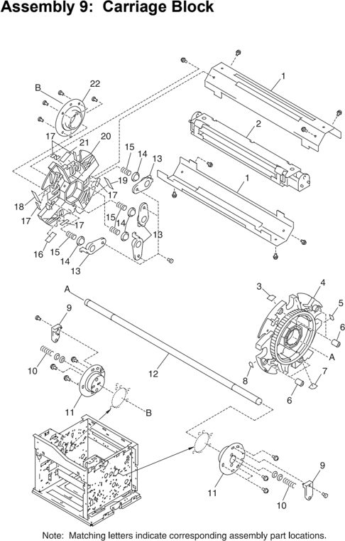 Assembly 9: Carriage Block parts diagram - Lexmark C710 Parts