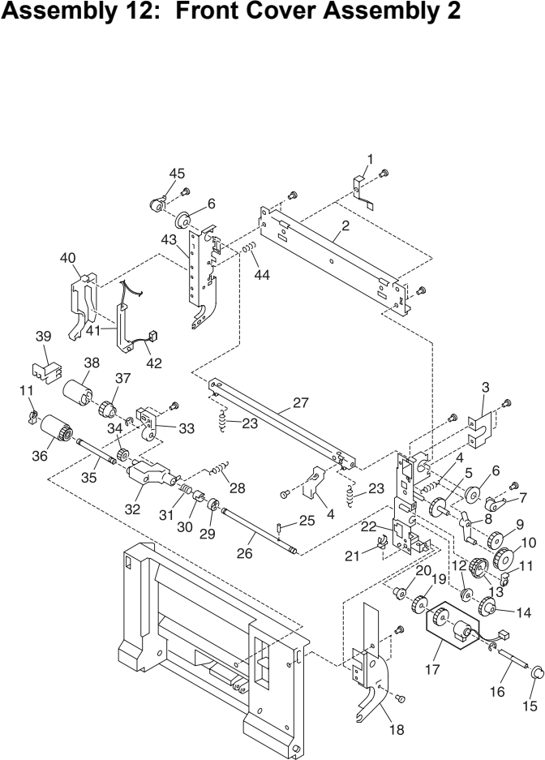 Assembly 12: Front Cover Assembly 2 parts diagram - Lexmark C710 Parts