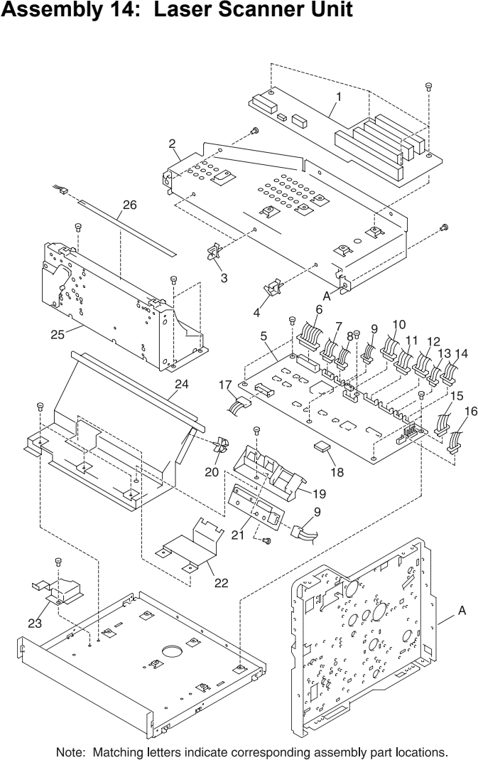 Assembly 14: Laser Scanner Unit parts diagram - Lexmark C710 Parts