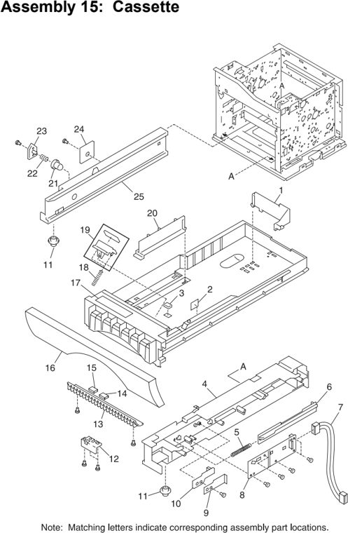 Assembly 15: Cassette parts diagram - Lexmark C710 Parts
