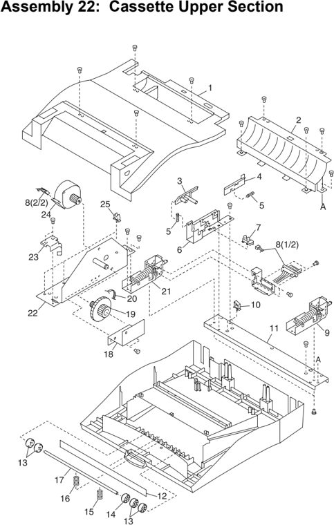 Assembly 22: Cassette Upper Section parts diagram - Lexmark C710 Parts