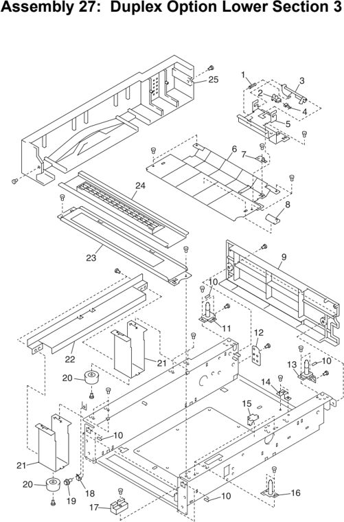 Assembly 27: Duplex Option Lower Section 3 parts diagram - Lexmark C710 Parts