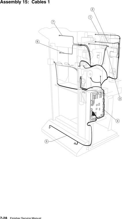 Assembly 15: Cables 1 parts diagram - Lexmark W840 W850 X85x X86x Finisher Parts