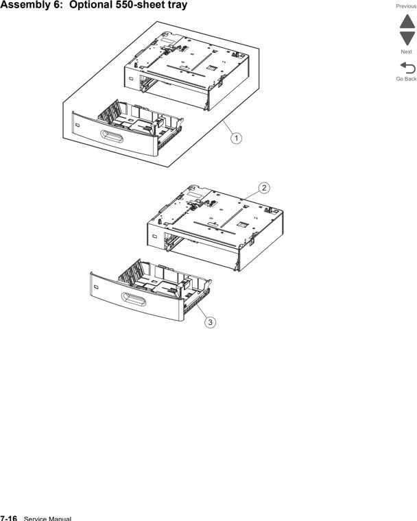 Assembly 6: Optional 550-sheet tray parts diagram - Lexmark C792 (c792 c795 cs796 cs797 cs798 cs799) Parts