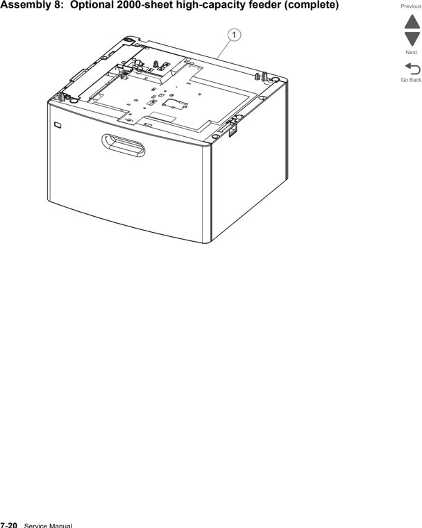 Assembly 8: Optional 2000-sheet high-capacity feeder (complete) parts diagram - Lexmark C792 (c792 c795 cs796 cs797 cs798 cs799) Parts