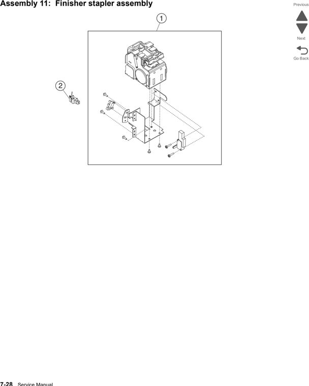 Assembly 11: Finisher stapler assembly parts diagram - Lexmark C792 (c792 c795 cs796 cs797 cs798 cs799) Parts
