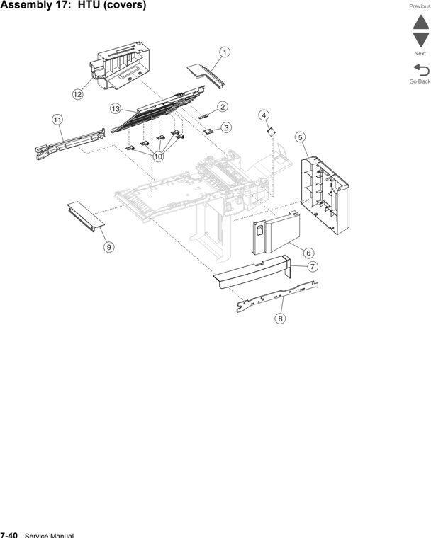 Assembly 17: HTU (covers) parts diagram - Lexmark C792 (c792 c795 cs796 cs797 cs798 cs799) Parts