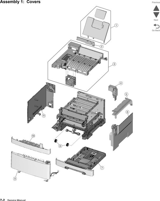 Assembly 1: Covers parts diagram - Lexmark X548 Parts