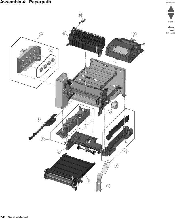 Assembly 4: Paperpath parts diagram - Lexmark X548 Parts