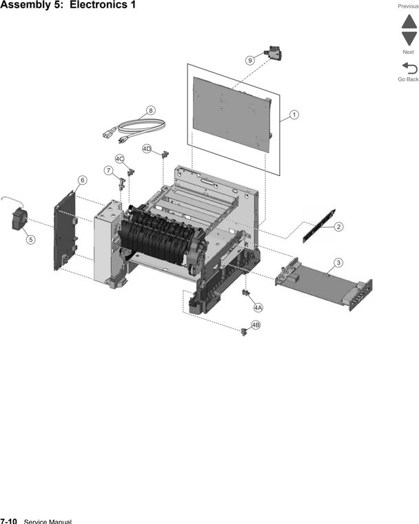 Assembly 5: Electronics 1 parts diagram - Lexmark X548 Parts