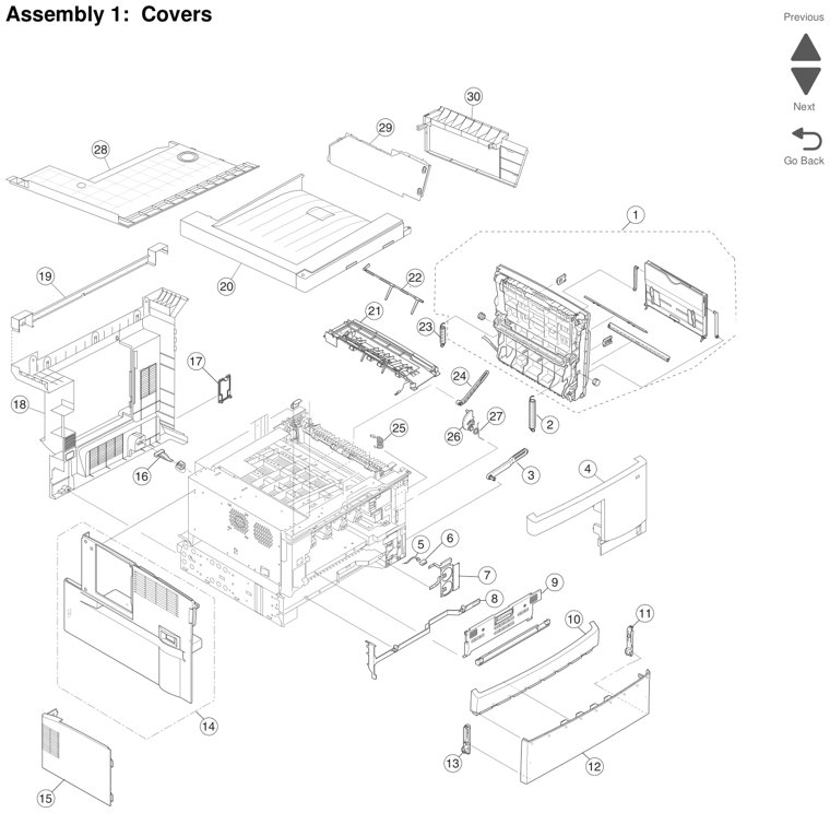 Assembly 2: Flatbed and ADF parts diagram - Lexmark X925 Parts