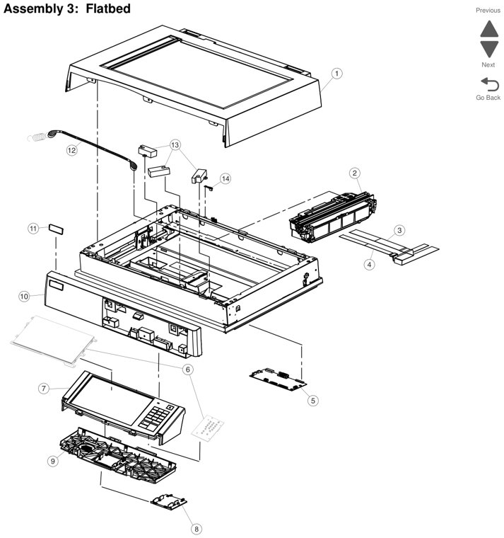 Assembly 4: ADF 1 parts diagram - Lexmark X925 Parts