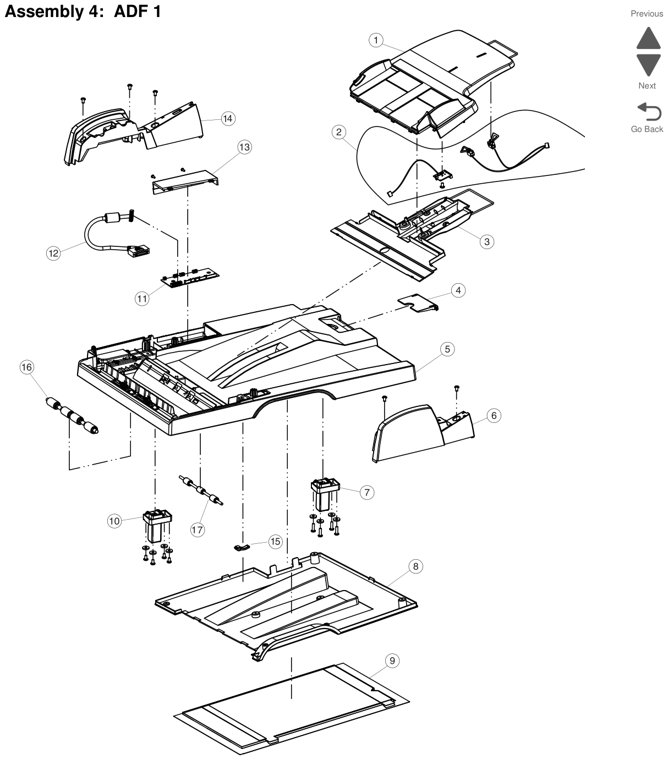 Assembly 5: ADF 2 parts diagram - Lexmark X925 Parts