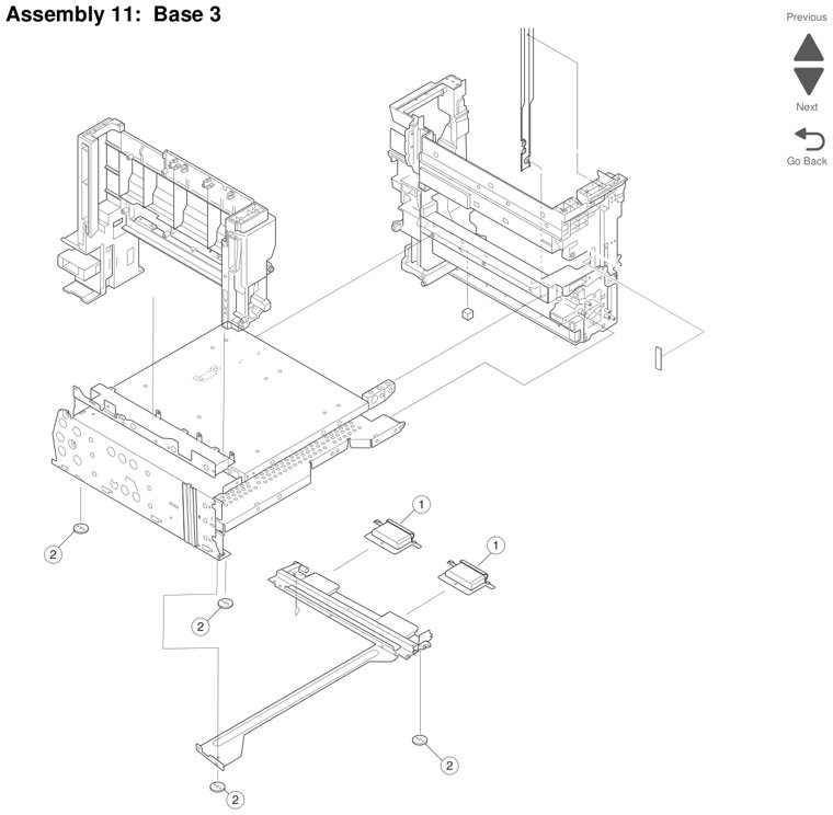 Assembly 11: Base 3 parts diagram - Lexmark X925 Parts