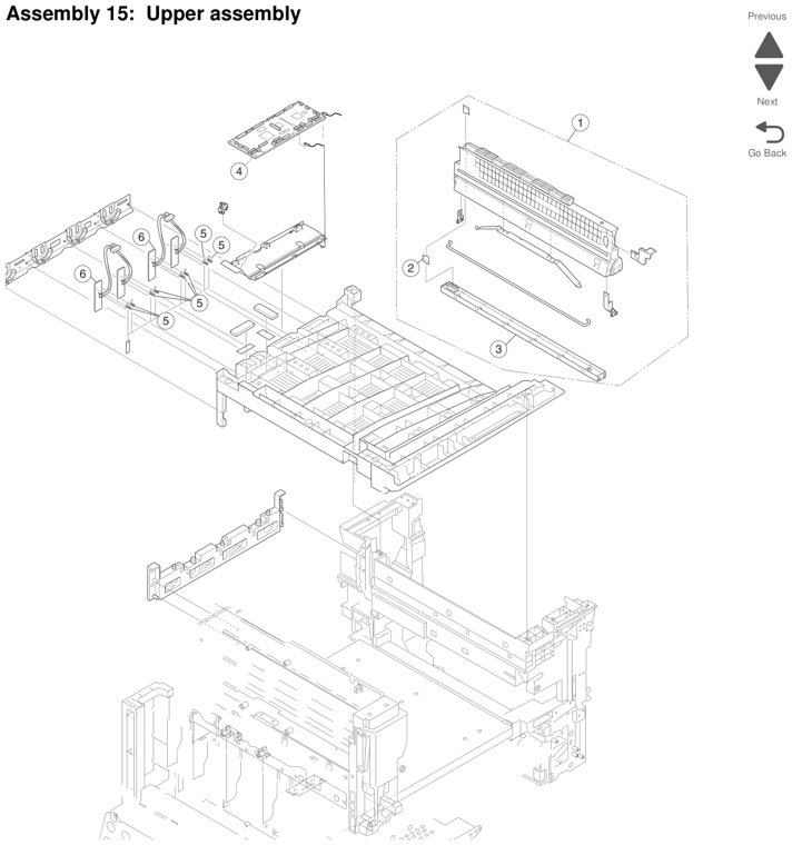 Assembly 15: Upper assembly parts diagram - Lexmark X925 Parts
