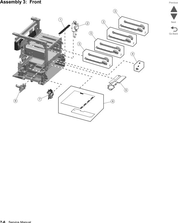 Assembly 3: Front parts diagram - Lexmark x792 xs792 x795 xs795 x796 xs796-Parts