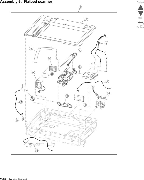 Assembly 6: Flatbed scanner parts diagram - Lexmark x792 xs792 x795 xs795 x796 xs796-Parts