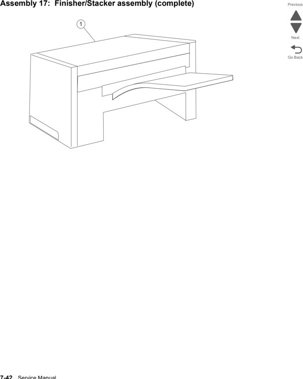Assembly 17: Finisher/Stacker assembly (complete) parts diagram - Lexmark x792 xs792 x795 xs795 x796 xs796-Parts