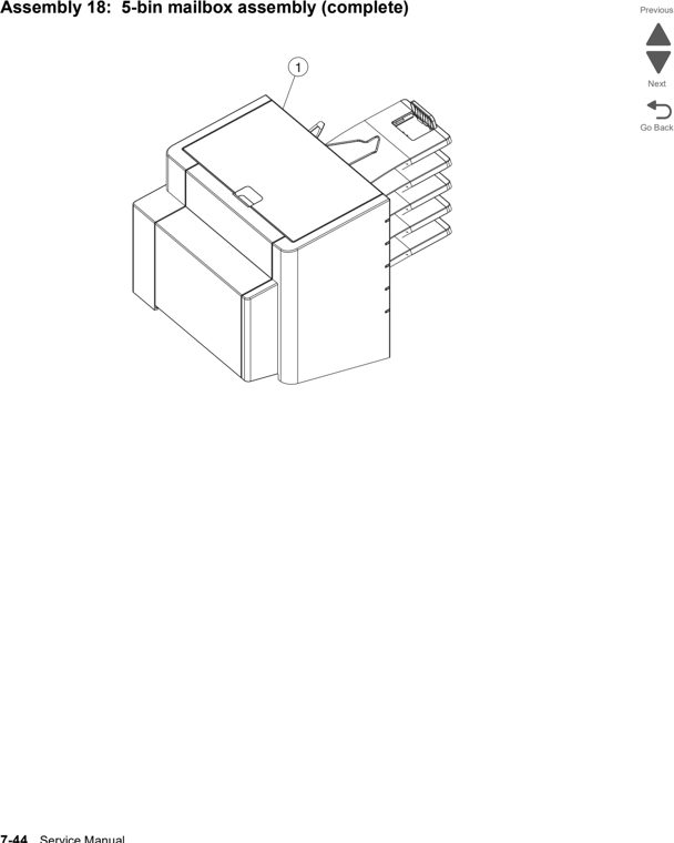 Assembly 18: 5-bin mailbox assembly (complete) parts diagram - Lexmark x792 xs792 x795 xs795 x796 xs796-Parts