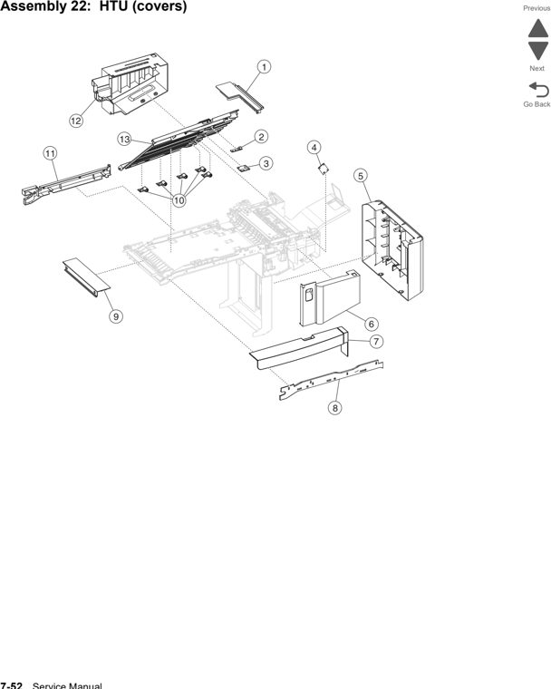 Assembly 22: HTU (covers) parts diagram - Lexmark x792 xs792 x795 xs795 x796 xs796-Parts