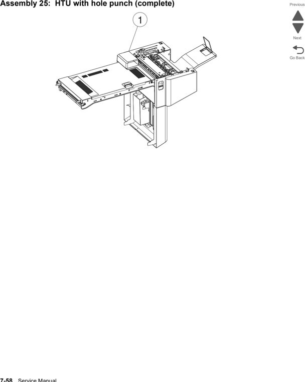 Assembly 25: HTU with hole punch (complete) parts diagram - Lexmark x792 xs792 x795 xs795 x796 xs796-Parts