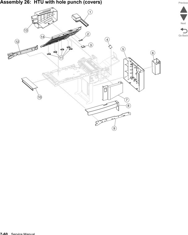 Assembly 26: HTU with hole punch (covers) parts diagram - Lexmark x792 xs792 x795 xs795 x796 xs796-Parts