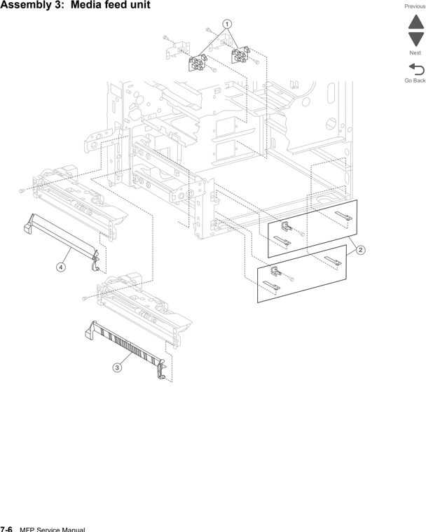 Assembly 3: Media feed unit parts diagram - Lexmark X860de, X862de, and X864de Parts