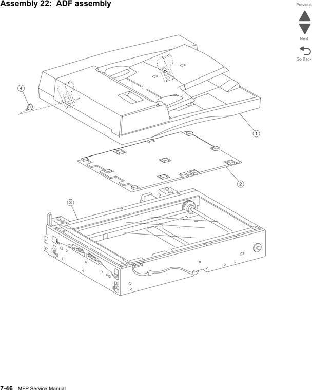 Assembly 22: ADF assembly parts diagram - Lexmark X860de, X862de, and X864de Parts