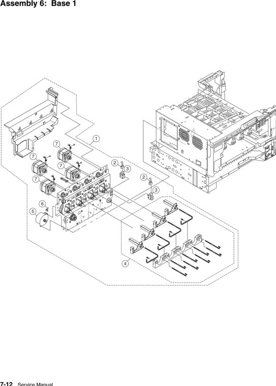 Assembly 6: Base 1 parts diagram - Lexmark C925 Parts