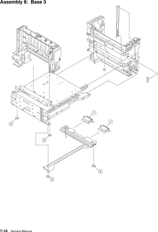 Assembly 8: Base 3 parts diagram - Lexmark C925 Parts