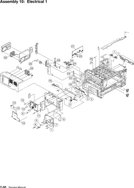 Assembly 10: Electrical 1 parts diagram - Lexmark C925 Parts