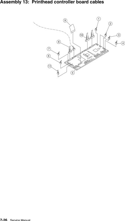 Assembly 13: Printer controller board cables parts diagram - Lexmark C925 Parts