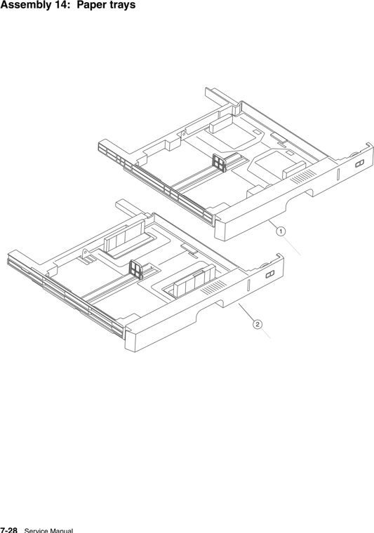 Assembly 14: Paper trays parts diagram - Lexmark C925 Parts
