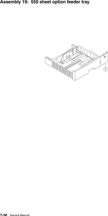 Assembly 19: 550 sheet option feeder tray parts diagram - Lexmark C925 Parts