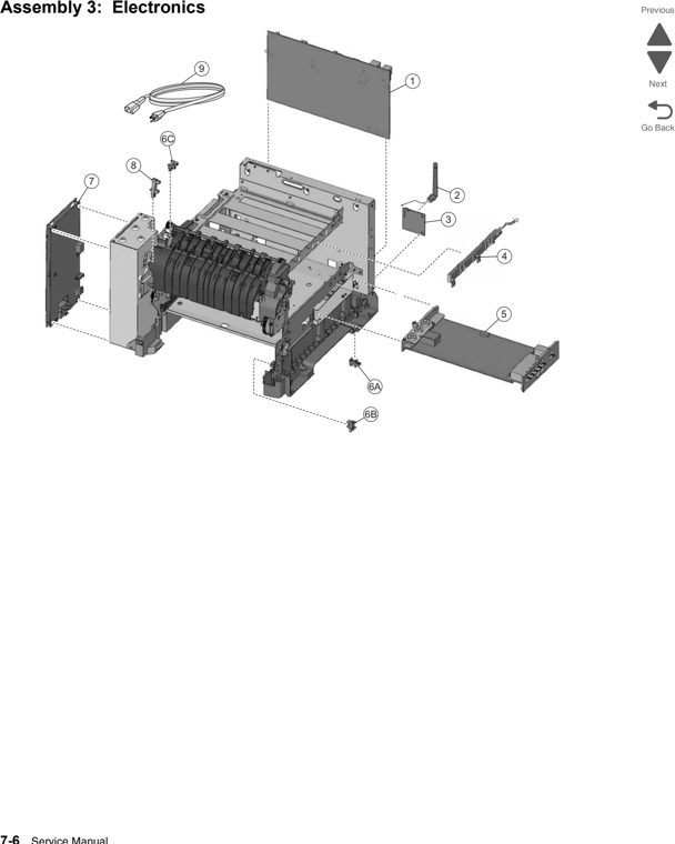 Assembly 3: Electronics parts diagram - Lexmark C546 Parts