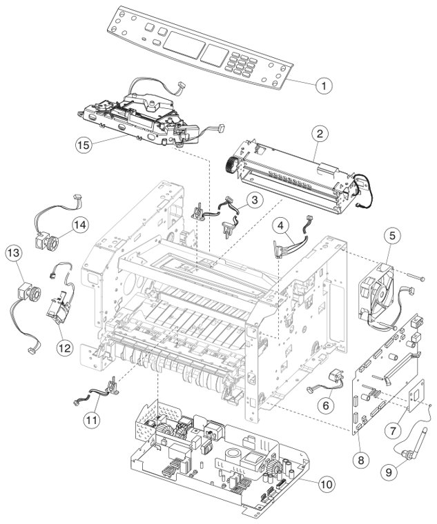 Assembly 2: Electronics parts diagram - Lexmark E460 & E462 Parts