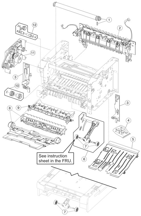 Assembly 3: Frame parts diagram - Lexmark E460 & E462 Parts