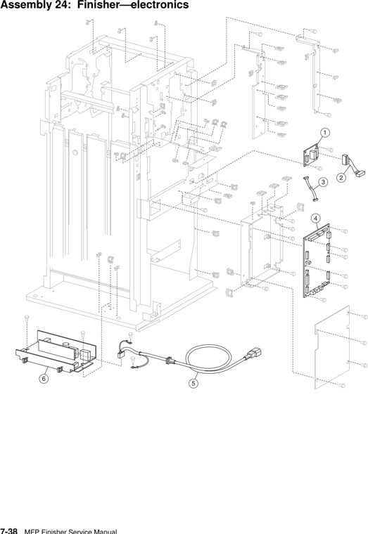 Assembly 24: Finisher–electronics parts diagram - Lexmark C935 X940 X945 Finisher Parts