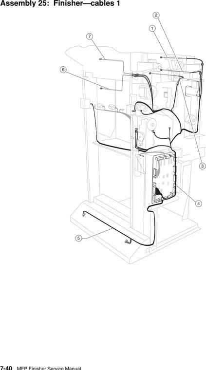 Assembly 25: Finisher–cables 1 parts diagram - Lexmark C935 X940 X945 Finisher Parts